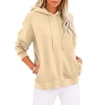 thumbnail image 3 of SYwaren Pullover Hoodie for Women Casual Long Sleeve Winter Sweatshirt Kangaroo Pocket Tops, 3 of 9