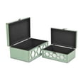 thumbnail image 2 of Set of 2 Blue Wooden Boxes with Overlayed Mirror Panels, 2 of 5
