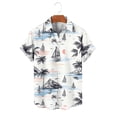 thumbnail image 7 of LODIENY Men's Short Sleeve Button Down Casual Hawaiian Shirts Summer Beach Holiday Tropical Palm Tree Sunset Printed Big and Tall Regular Fit Tops Trendy Graphic Tees Shirt White XXL, 7 of 7