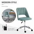 thumbnail image 4 of Green Velvet Swivel Office Chair - Mid-Back Task Chair with Adjustable Height & Breathable Design for Home & Desk Use - 19.3" x 23.6", 4 of 7