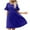 Blue, variant on ZZwxWA Work Dresses for Women Casual Ruffle Short Sleeve Round Neck Midi Dresses Loose Fit Swing Pleated Going Out Dresses