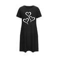 thumbnail image 4 of HomeGardon Women's Sleepwear Nightgowns for Women,Fashion Print Medium Length Dress Oversized Short Nightgown Fashion Chest Print Short Sleeve Nightdress,S-XXL, 4 of 6