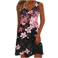 thumbnail image 2 of Karight Summer Dresses for Women V-Neck Sundresses Sleeveless Loose Sleep Dress Beach Tank Dress Floral Casual T Shirt Dresses, 2 of 6
