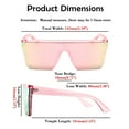 thumbnail image 7 of FEISEDY Women Men Flat Top Shield Sunglasses Oversized Square Rimless Shades UV400 B2470, 7 of 7