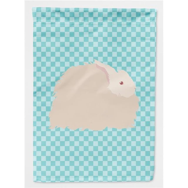 Carolines Treasures BB8133CHF Fluffy Angora Rabbit Blue Check Canvas House Flag
