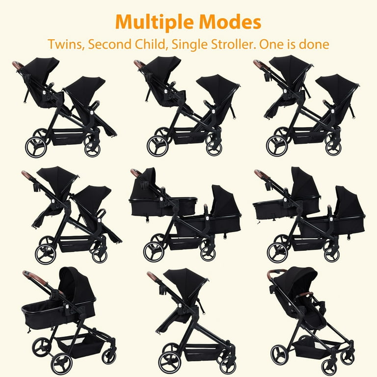 Double stroller with bassinet option sale
