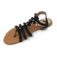 thumbnail image 4 of Victoria K Triple Flowers With Crossover Straps Sandals (Women), 4 of 4