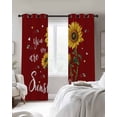 thumbnail image 3 of Red Sunshine Sunflower Blackout Curtains 96 Inches Long for Bedroom, Pastoral Bees Farmhouse Floral Thermal Insulated Room Darkening Black Out Window Curtain Panels Grommet Drapes for Living Room, 3 of 8