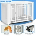 thumbnail image 4 of Uforic 38" Dog Crate Furniture with 4 Wheels, Indoor Furniture Style Wooden Large Dog Kennel, White, 4 of 6