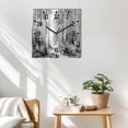 thumbnail image 3 of Grey Wooden Wall Clock Silent Non Ticking, Modern Oil Painting Art Forest Square Wall Clocks Battery Operated, Decor Clock for Home Office, Living Room, Kitchen, 12 Inch, 3 of 9