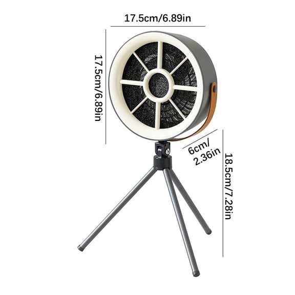 Grey Portable Range Hood for Outdoor Camping Indoor Barbecue High Wind Desktop Fan with Powerful Suction and Low Noise