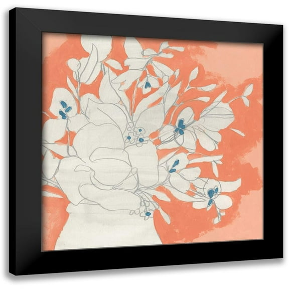Vess, June Erica 12x12 Black Modern Framed Museum Art Print Titled - Terracotta Flowers I