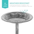 thumbnail image 2 of 28in Pedestal Bird Bath, Vintage Outdoor Resin Accent Decoration w/Fleur-de-Lis Accents - Stone, 2 of 14