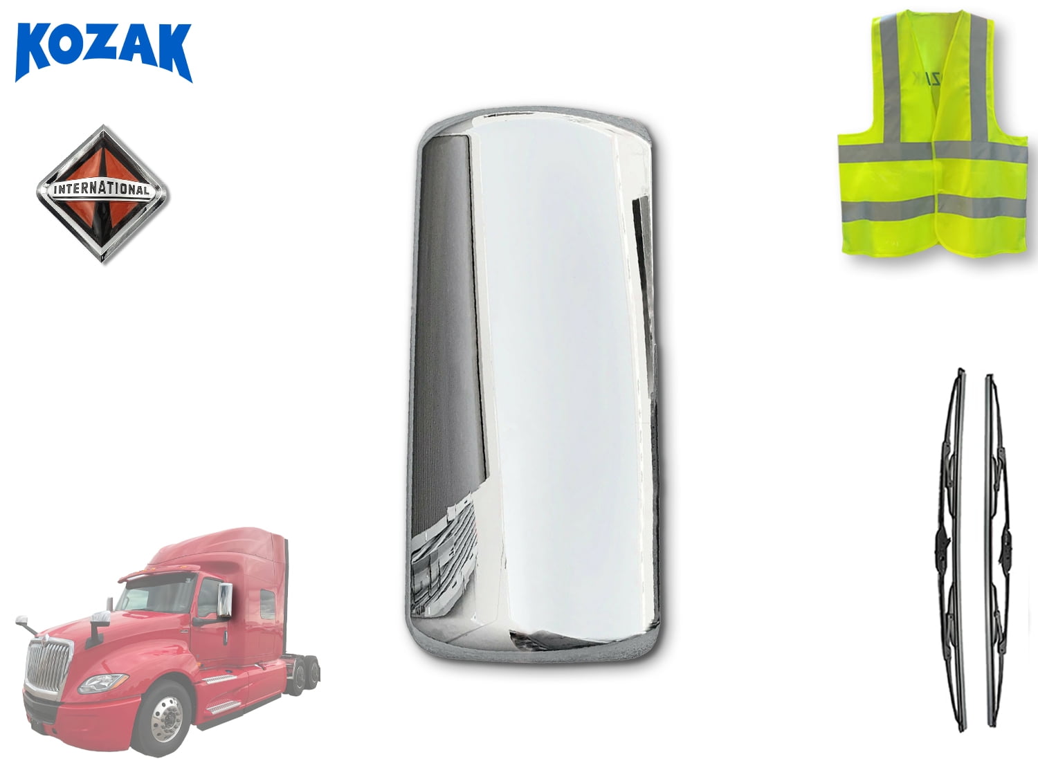 Kenworth T680 Mirror QSC Chrome Door Mirror - Right Passenger Side - Foto 5