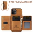 thumbnail image 3 of Wallet Case for iPhone 14, DG.MING Premium Leather Phone Case Back Cover Magnetic Detachable with Trifold Wallet Card Holder Pocket for iPhone 14 6.1 inch (Brown), 3 of 5