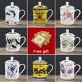 thumbnail image 3 of ReadStar China Jingdezhen Ceramic Tea Cup Bone China 500ml Cup With Lid Household Office Conference Cup Customization Cup,4, 3 of 54