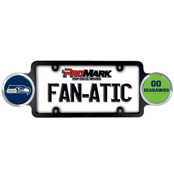 Seattle Football - Go Seahawks - Plastic License Plate Frame with Team Badges