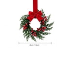 thumbnail image 5 of LOWLHOME 8" Artificial Pine Needle Christmas Wreath, Mini Christmas Wreathes with Red Velvet Bow, Farmhouse Red Berry Wreath for Holiday Xmas Party Decorations, 5 of 5