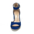 thumbnail image 5 of BURUDANI Women's Fashion Dress Heel Sandals Low Block Chunky Pumps Shoes CHUNKLE ROYAL/BLUE Size 5, 5 of 7