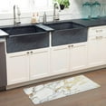 thumbnail image 2 of SoHome Cozy Living Modern Marble Runner Anti-Fatigue Kitchen Mat, Gold/White, 17.5"x55", 2 of 9