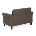 thumbnail image 2 of Furinno Bastia Vintage Button Tufted Loveseat, Brown Faux Leather, 2 of 5