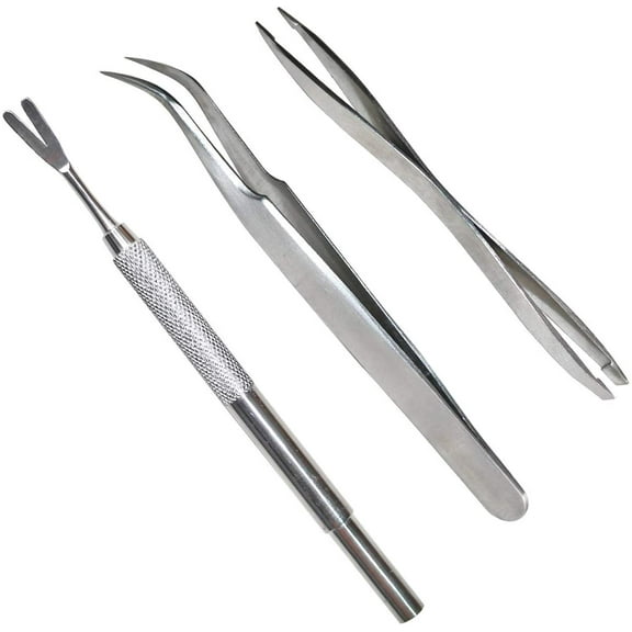 Convenient and Safe Tick Removal Tool Set for Pets - Stainless Steel- 3 Pack