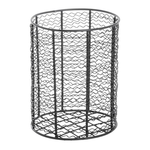 HUBERT Wire Storage Basket Round Black Steel - 7 1/4 Dia x 9 7/16 H