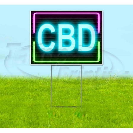 Cbd Neon (18 x 24 ) Yard Sign Includes Metal Step Stake