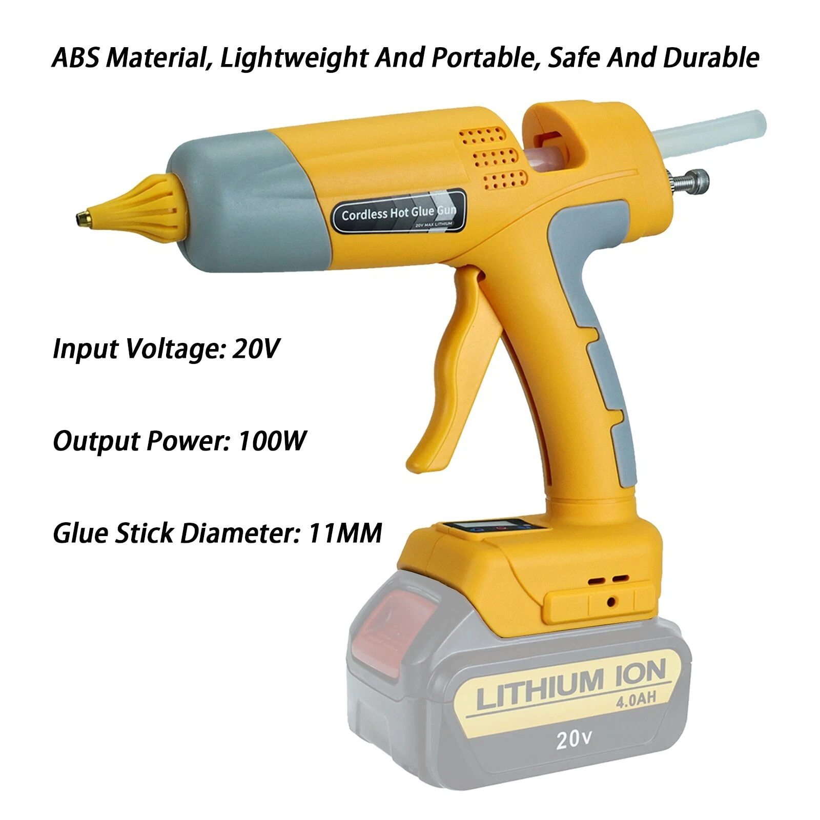 Cordless Hot Melt Glue Gun Repair DIY Tool Set With 10 Glue Stick for DeWalt 18V