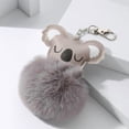 thumbnail image 5 of Furry Koala and Pompom Ball Keychain - Cute Animal Themed Keyring for Women and Girls, 5 of 7