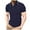 Navy^, variant on Jjayotai George Polo Shirts for Men, Men Solid Color Casual Button Short Sleeve Turndown Collar Shirt, Classic Tees for Men