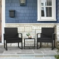 thumbnail image 2 of AINUO 3-Piece Wicker Patio Furniture Set, Modern Rattan Conversation Set with Coffee Table, Outdoor Lounge Chairs for Yard, Bistro, Garden, 2 of 13