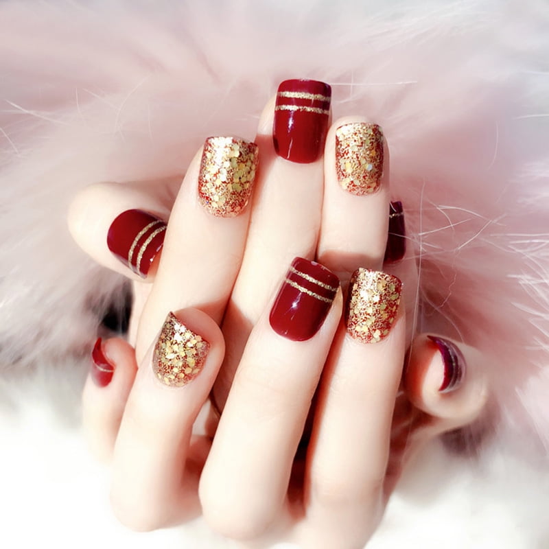 Elegant Square‑Top Bridal Nail Set