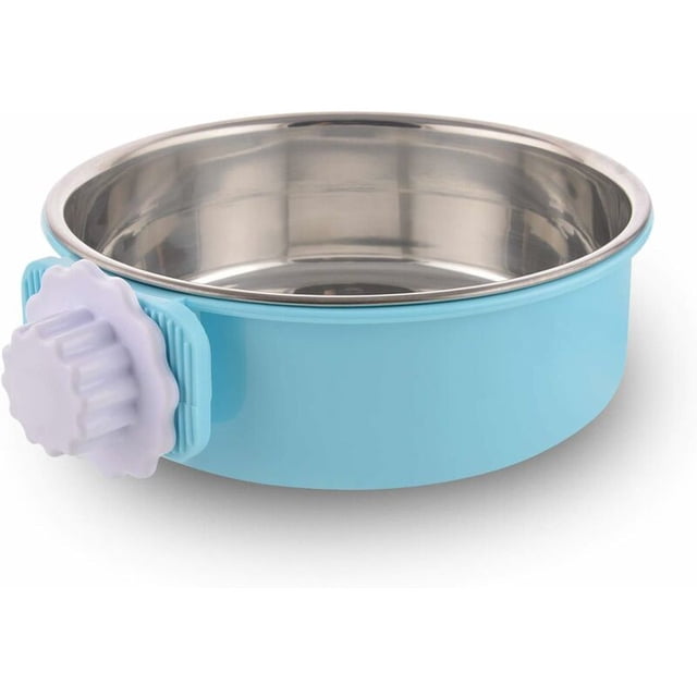 Jaula para perros, cuenco extraíble de acero inoxidable para colgar, cuenco para mascotas, cuenco pequeño para agua, comedero para perros, gatos, conejos, Birdsgreen Pet Supplies