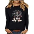 thumbnail image 2 of Odbmxy Christmas Tops for Women Graphic Long Sleeve T-Shirts Womens Plus Size Black Loose Holiday Leisure Soft Tops, 2 of 6