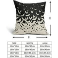 thumbnail image 5 of Halloween Bat Pillow Covers 18x18 Set of 2 Black Scary Pattern Print Decorative Throw Pillows Outdoor Halloween Decorations Pillowcase Holiday Farmhouse Linen Cushion Cover Decor for Sofa Couch Bed, 5 of 6