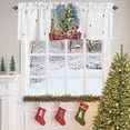 thumbnail image 4 of Christmas Xmas Valances for Windows, 54 x 18in, Tree Balls Elk Star Dessert Cake Rod Pocket Kitchen Valance Curtain Light Filtering Window Treatments for Living Room Bedroom, 1 Panel, 4 of 7