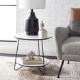 thumbnail image 2 of SAFAVIEH Avani Modern Style Round Side Table, White/Black (18.9 in. W x 18.9 in. D x 17.7 in. H), 2 of 9