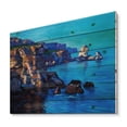 thumbnail image 2 of Designart 'The Ocean By Cliffs In The Evening Glow' Nautical & Coastal Print on Natural Pine Wood, 2 of 5
