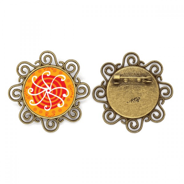 Sunshine Pattern Mexico totems antigua civilización dibujo Broche de flores, regalo de joyería para mujeres y niñas Unbranded M