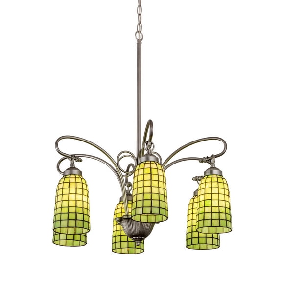 Meyda Tiffany 189454 Terra Verde 6 Light 26" Wide Chandelier - Nickel