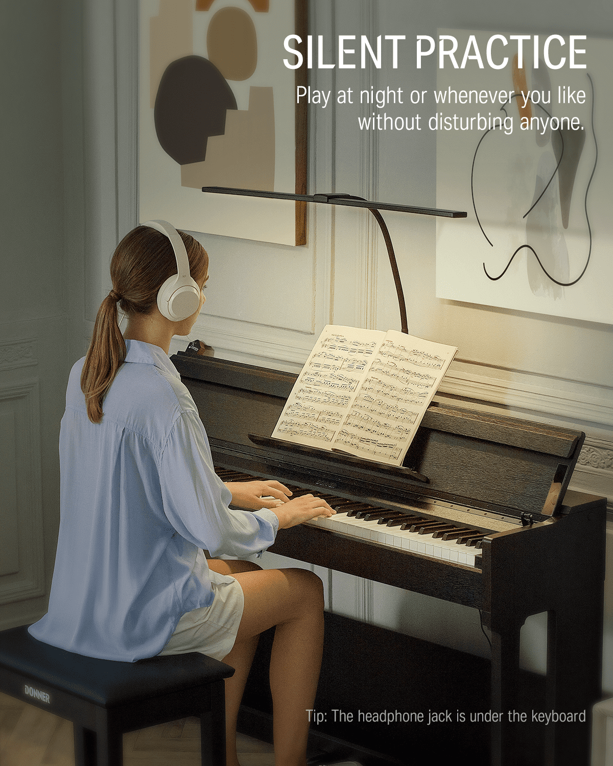Donner DDP-90 Digital Piano, 88 Key Weighted Piano Keyboard for Beginner/Professional W/Three Pedals, Supports U-disk Music Playing, PC/Tablet/Cell Phone Connecting, Audio In/Output, Melodics Lessons