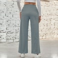 thumbnail image 3 of Plebaso Women's Striped Casual Pants Wide Leg Lounge Pants Casual Drawstring Loose Trousers with Pockets, 3 of 7