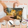 thumbnail image 4 of Makeup Bag Small Toilet Cosmetic Bags Travel Makeup Case Waterproof for Women Girls 6.7X9.45inches - Gorgeous Cosmic - Flower Lion, 4 of 7