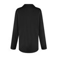 thumbnail image 4 of Womens Fall Tops Women's Fashion Solid Color Lapel Long Sleeve With Pocket Loose T-Shirt Top, 4 of 4