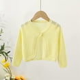 thumbnail image 4 of Baby Girls' Long Sleeve Cardigan Knit Button Closure Bolero Shrug Toddler Cardigan Hollow out Cropped Sweater Cute Kids Shawl, 4 of 5