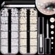thumbnail image 1 of 2700 PCS de 2 cajas Kits de perlas con parte posterior plana Perlas semicirculares blancas + beige con pegamento de maquillaje de secado rápido + lápiz selector + pinzas para arte de uñas y maquillaje, 1 of 5