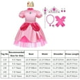 thumbnail image 4 of IBTOM CASTLE Princess Costume for Girls Princess Dress with Crown Halloween Carnival Fancy Dress up 7-8 Years Pink - Accessories, 4 of 8