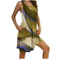 thumbnail image 2 of Ovzne Robes pour Femmes Robe Femme Imprimé avec Poches Chemises de Nuit Sans Manches Vêtements de Nuit devant Plissé Nuisette Col Rond Robe de Nuit Robe de Vacances Imprimée Liquidation, 2 of 5