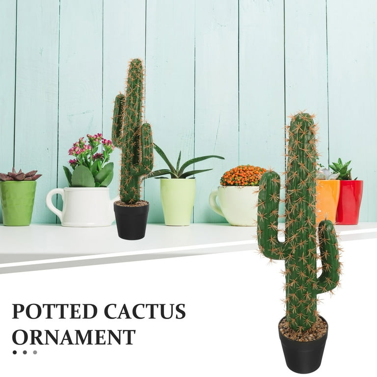 Artificial Indoor Cactus Plant Faux Desktop Decor Large Plastic Potted  Plants for Home Office - Walmart.com